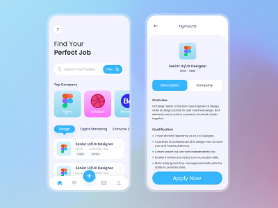 Job Finder App Screen Ui Design