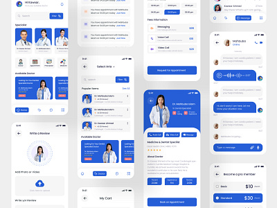 Doctor Appointment Mobile App clinic doctor app doctor appointment health health app healthcare hospital medical medical app medical care medical design medicine mobile app mobile app design mobile application mobile design mobile ui patient app patients product design
