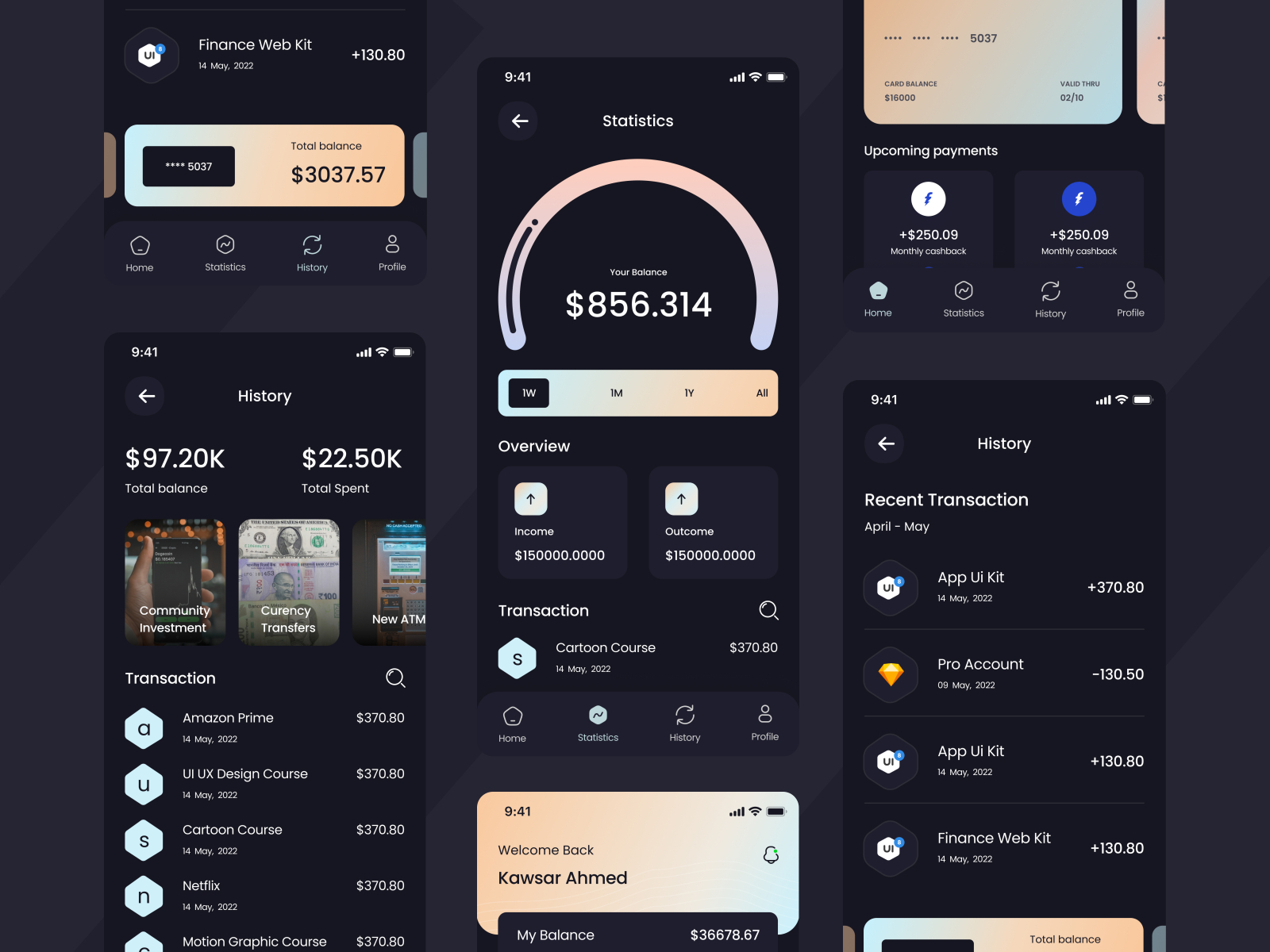 Finance Mobile App Concept by Kawsar Ahmed 🏅 on Dribbble