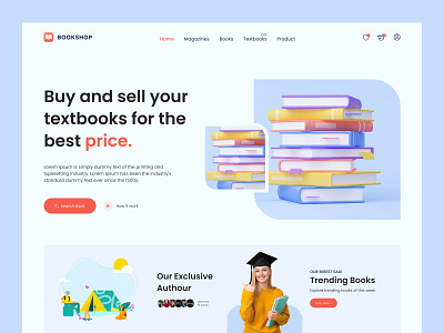 Book Online Store Landing Page 📚 audiobook book shop web book shop website bookfindingweb bookshop design ebook education guide book publishing homepage interface landing page library minimal note book online book online store ui web design website