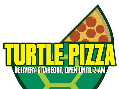 Turtle Pizza Logo branding design flat icon illustrator logo minimal