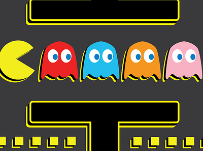 Pacman Art 2020 graphic arts illustrator minimal