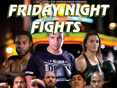 Friday Night Fights (April 2020) branding design event poster