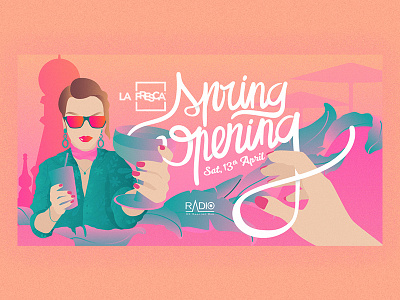 La Fresca Spring Opening drinks fashion illustration illustrator madrid party radio spring