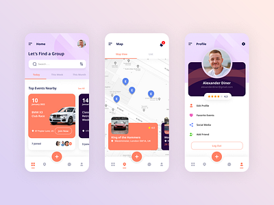 Find your Car app car car parking find car flat flatdesign mobile app ui ui design