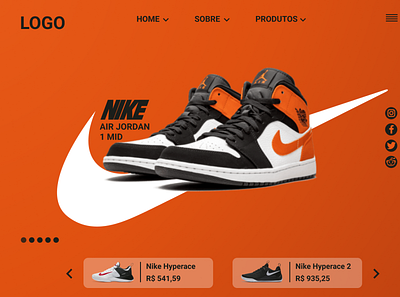 Website Prototype branding nike prototype site sneaker ui ux website