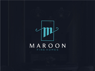 Maroon fine home brand branding branding concept clean design fines firstshot home homes letter m logo logo design modern simple vector