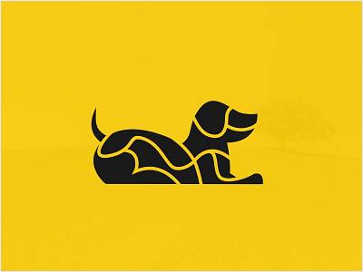 a dog animal brand branding branding concept clean design dog greatlogo illustration layingdown logo logozoo modern simple