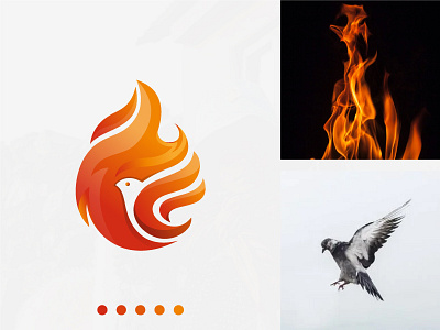 FerventFire animal bird bird logo branding branding concept clean design dove logo firstshot flame flame logo logo logodesigner logozoo modern simple