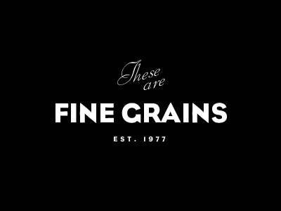 These are Fine Grains fine grains logo typography