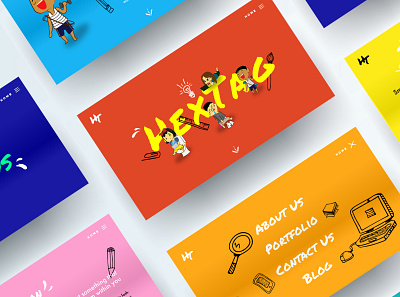 Hextag Portfolio Website illustration landing page portrait art ui ux web design