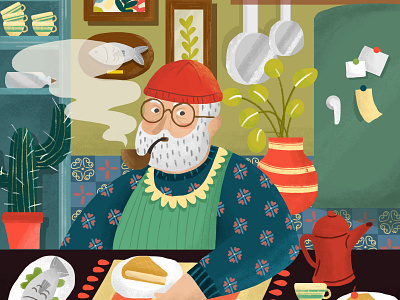 Norman's Dinner Illustration character character design children book children book illustration childrens illustration flat illustration illustration patterns