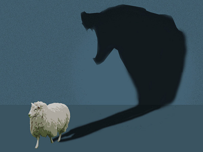 How to avoid falling in an online job scam? illustration medium photoshop sheep wolf