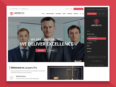 Sidebar Menu Design - Law WordPress Theme