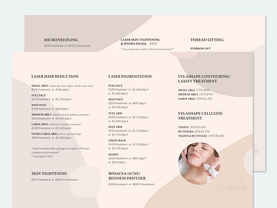 h medical spa menu design brochure design graphicdesign menu design ui design