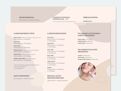 h medical spa menu design