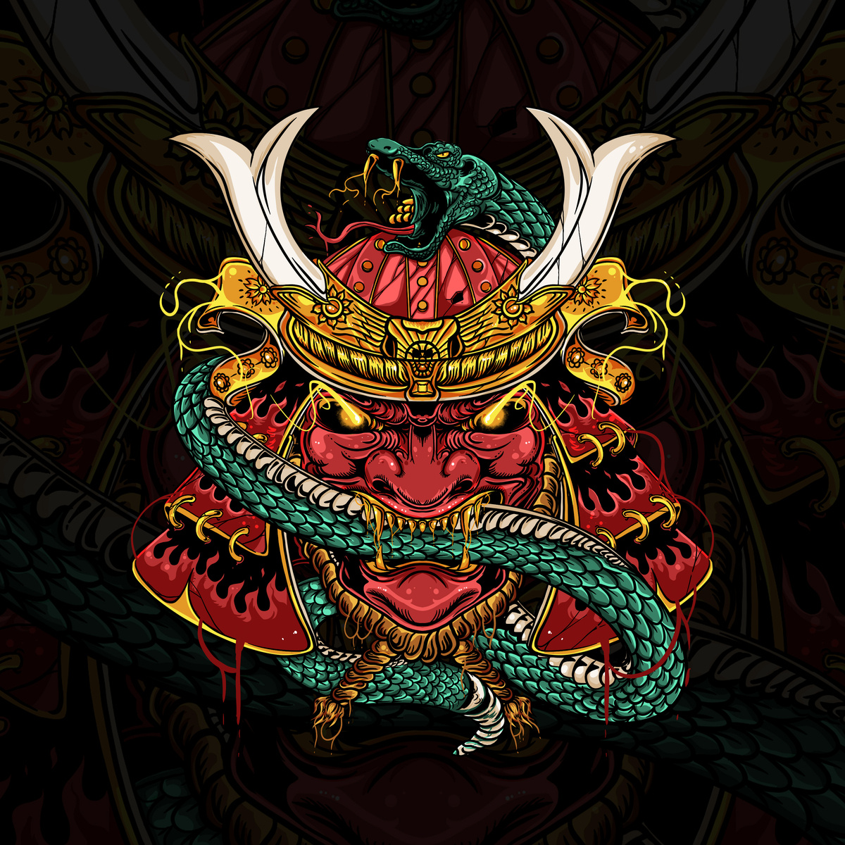 Samurai Snake Gold ( SOLD ) by hanifuadzy on Dribbble