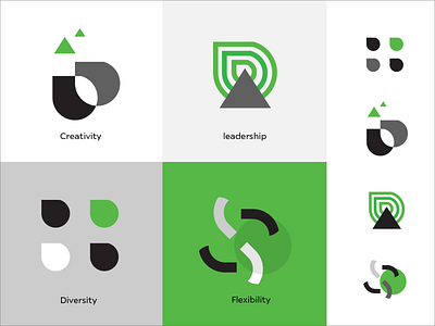 Secondary Pattern Branding branding creativity design diversity flexibility graphic design green icon identity illustration leadership logo tech white