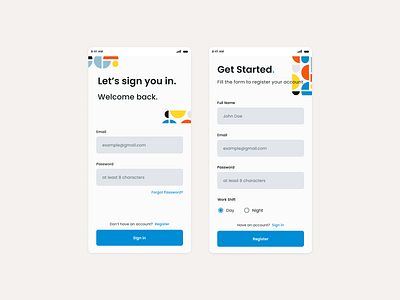 Sign In & Sign Up graphic design ui