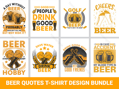 Beer Quotes T-shirt Design Bundle beer beer lover beer t shirt design drinks illustration print design t shirt t shirt design t shirts typography ui ux vector