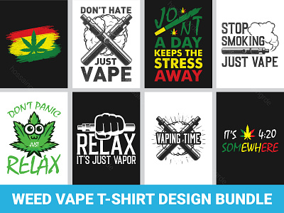 Weed Vape Smoke T-shirt Bundle cannabis fashion illustration print design t shirt t shirt design t shirts typography ui ux vape vector weed