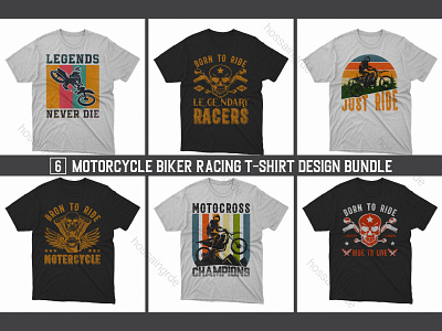 Motorcycle Biker Racing T-Shirt Design Bundle