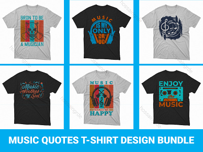 Music Quotes Typography T-Shirt Design Bundle