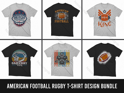 American Football Rugby T-Shirt Design Bundle fashion illustration print t shirt t shirt bundle t shirt design t shirts typography ui vector