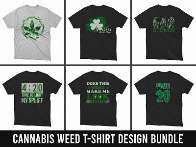 Cannabis Weed T-shirt Design Bundle cannabis t shirt fashion illustration print design t shirt t shirt bundle t shirts typography ui ux vector weed t shirt
