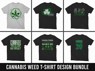 Cannabis Weed T-shirt Design Bundle