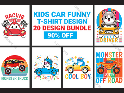 Kids Car Funny T-shirt SVG Bundle