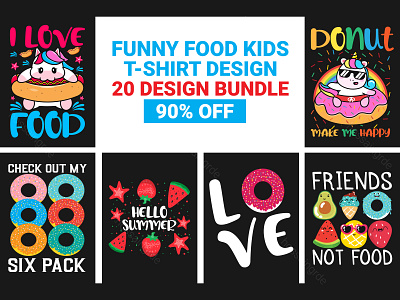 Funny Food Kids T-Shirt SVG Bundle