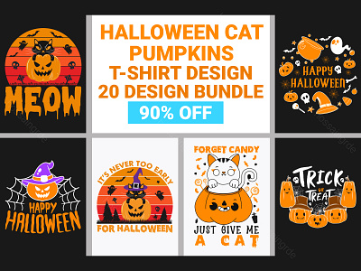 Halloween Pumpkins T-Shirt SVG Bundle boo vector