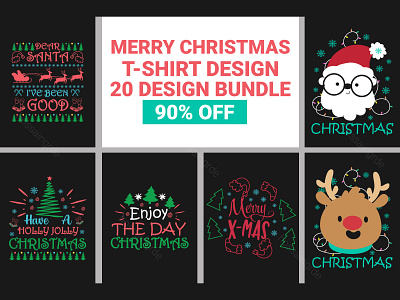 Merry Christmas SVG T-Shirt Bundle christmas 2021