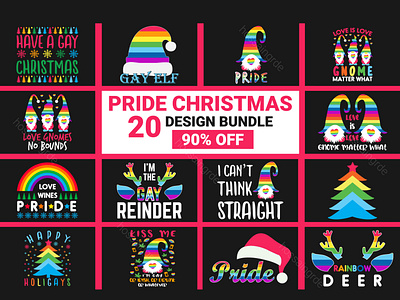 Pride Christmas Rainbow T-shirt Bundle equal rights