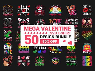 Valentine XOXO T-shirt Bundle branding cat dog illustration love pride print design t shirt t shirt design t shirts typography ui valentine day weed xoxo