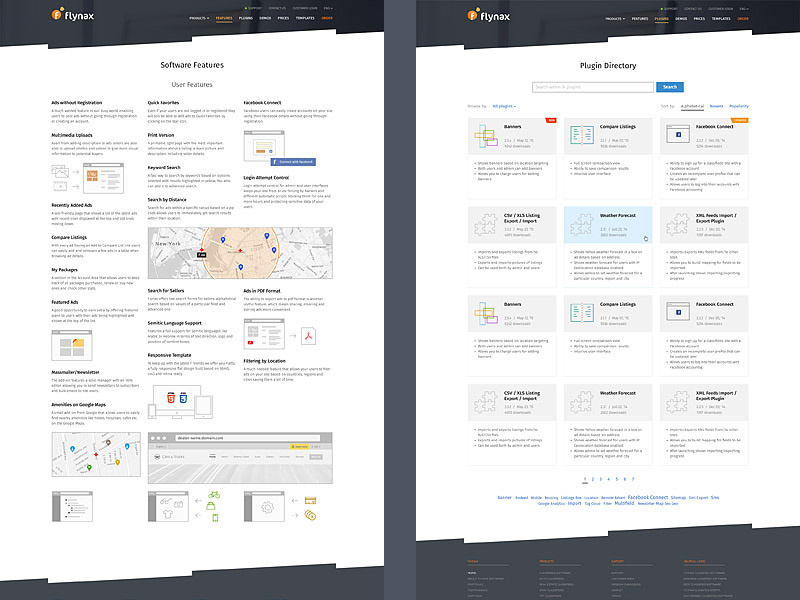 WebsIte for Flynax Software plugins features site design flynax