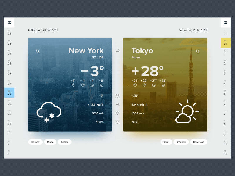 Weather Time Machine forecast concept weather ui principle