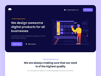 DesignTech - Website Hero design digital design product design product designer responsive design ui ui designer ui for web uiux web web design web ui website design website ui