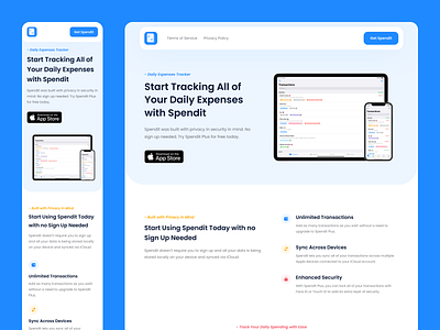 Spendit - Marketing Website Mobile & Desktop design digital design ios app landing page marketing website mobile product design responsive saas saas landing saas website ui ui for web uiux web web design web ui