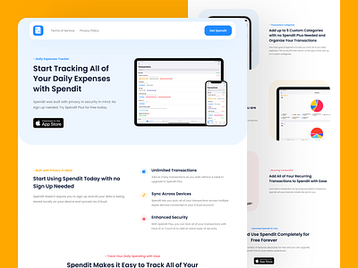 Spendit - Marketing Website design digital design ios app ios app design product design ui ui for web uiux web web design web ui website design website ui