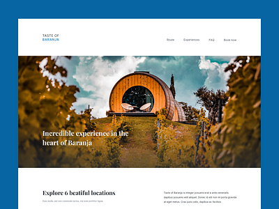Taste of Baranja Design adventure booking clean design grid layout minimal typography ui whitespace