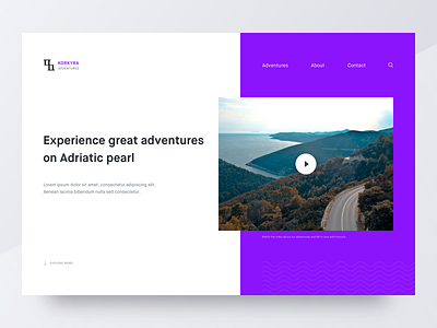 Korcula Adventures Design adventure clean design grid landing page layout minimal photography typography ui whitespace