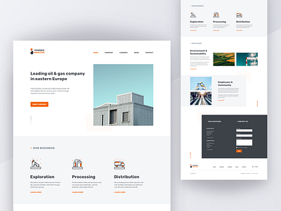 Corporate landing page agency branding clean design grid landing page layout logo minimal typography ui ux white whitespace