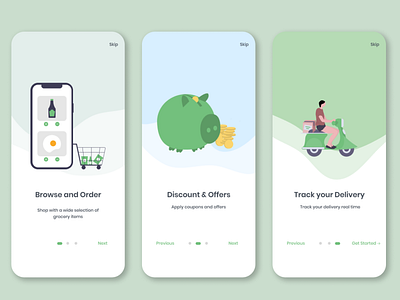 Onboarding UI for grocery delivery app dailyui figma onboard onboarding ui