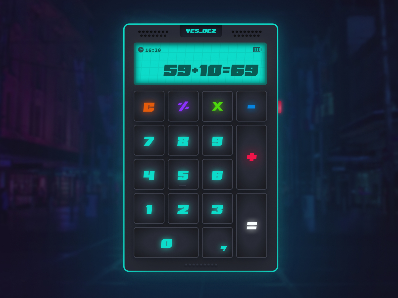 Retowave Cyberpunk Calculator by yes_dez on Dribbble