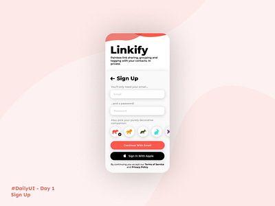 #DailyUI Day 1 - Sign Up app dailyui dailyui 001 dailyuichallenge ios link mobile ui native pocket sign up signup