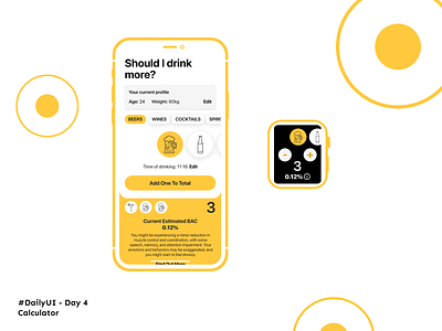 #DailyUI Day 4 - Calculator alcohol app apple watch beer calculator dailyui dailyui 004 dailyuichallenge drinks form mockups phone watch