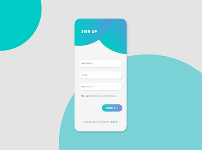 DAILY UI #01 // SIGN UP app daily ui design sign up ui