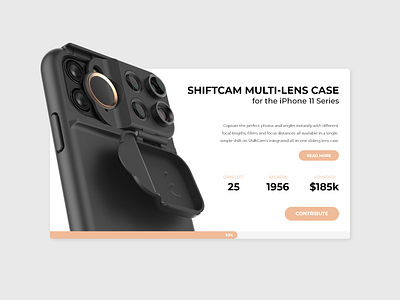 DAILY UI #32 // CROWDFUNDING CAMPAIGN campaign crowdfunding crowdfunding campaign daily ui design iphone multi lens case phone ui web